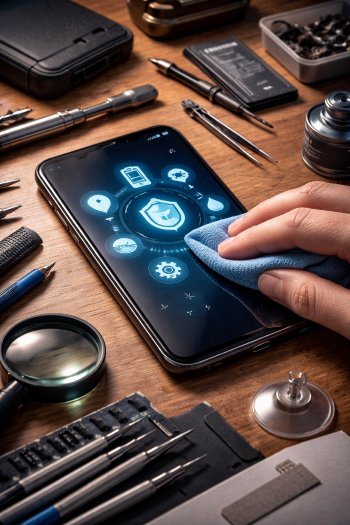 Smartphone repair in progress

